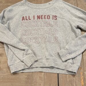 Gray Women's Sweater with Red Text